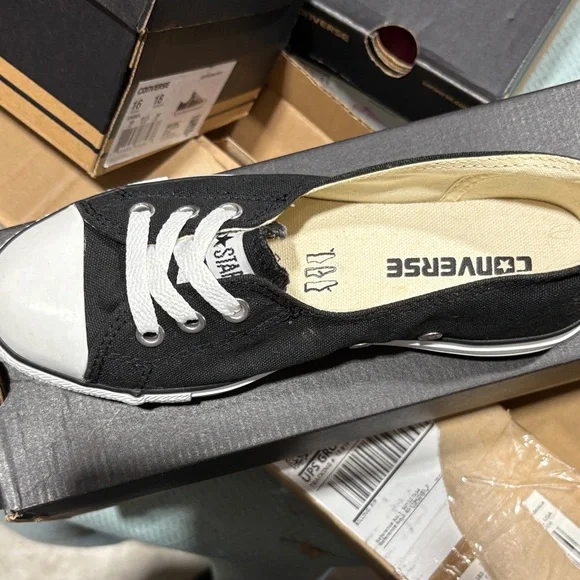 Converse Black and White Slip-On Sneakers - Picture 2 of 4